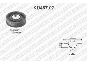 SNR KD457.07 paskirstymo diržo komplektas 
 Techninės priežiūros dalys -> Papildomas remontas
026109243L, 037198119, 6K0198004