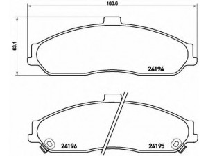 BREMBO P 10 052 stabdžių trinkelių rinkinys, diskinis stabdys 
 Techninės priežiūros dalys -> Papildomas remontas
12330681, 12530681, 19152863, 19259588