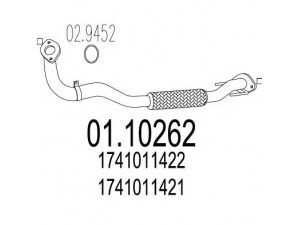 MTS 01.10262 išleidimo kolektorius 
 Išmetimo sistema -> Išmetimo vamzdžiai
1741011421, 1741011422