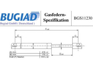 BUGIAD BGS11230 dujinė spyruoklė, bagažinė 
 Vidaus įranga -> Bagažinė
5P8827550