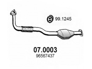 ASSO 07.0003 katalizatoriaus keitiklis 
 Išmetimo sistema -> Katalizatoriaus keitiklis
96340221, 96567437, 96571318
