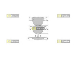 STARLINE BD S384P stabdžių trinkelių rinkinys, diskinis stabdys 
 Techninės priežiūros dalys -> Papildomas remontas
34 11 1 163 307, 34 11 1 165 227