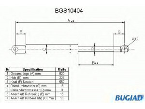 BUGIAD BGS10404 dujinė spyruoklė, bagažinė 
 Priedai -> Bagažinė/pakrovimo skyrius
867827550