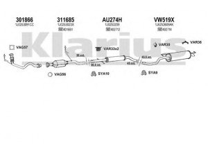 KLARIUS 930950U išmetimo sistema 
 Išmetimo sistema -> Išmetimo sistema, visa