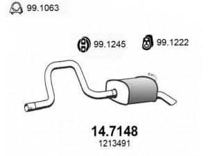 ASSO 14.7148 galinis duslintuvas 
 Išmetimo sistema -> Duslintuvas
1148404, 1149870, 1213491, 1373797