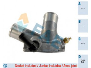 FAE 5322292 termostatas, aušinimo skystis 
 Aušinimo sistema -> Termostatas/tarpiklis -> Thermostat
1338010, 1338087, 24435785, 90529846