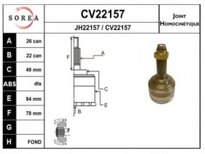 EAI CV22157K jungčių komplektas, kardaninis velenas 
 Ratų pavara -> Sujungimai/komplektas