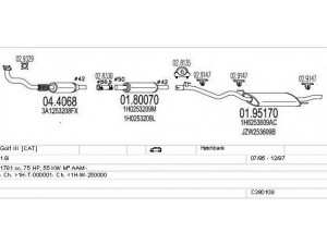 MTS C380109002909 išmetimo sistema 
 Išmetimo sistema -> Išmetimo sistema, visa