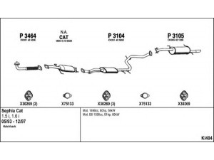 FENNO KI404 išmetimo sistema 
 Išmetimo sistema -> Išmetimo sistema, visa
