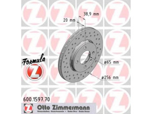 ZIMMERMANN 600.1597.70 stabdžių diskas 
 Dviratė transporto priemonės -> Stabdžių sistema -> Stabdžių diskai / priedai
321 615 301 D, 6N0 615 301 D