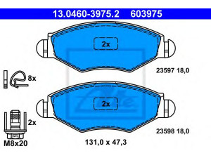 ATE 13.0460-3975.2 stabdžių trinkelių rinkinys, diskinis stabdys 
 Techninės priežiūros dalys -> Papildomas remontas
4251 66, 4251 91, 4252 04, 4252 12