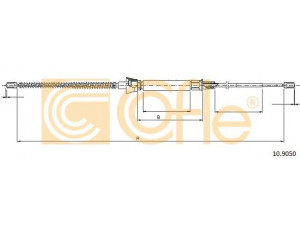 COFLE 10.9050 trosas, stovėjimo stabdys 
 Stabdžių sistema -> Valdymo svirtys/trosai
6Q7609721B, 6Q7609721D