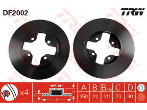TRW DF2002 stabdžių diskas 
 Stabdžių sistema -> Diskinis stabdys -> Stabdžių diskas
4020603N01, 4020604C01, 4020649503