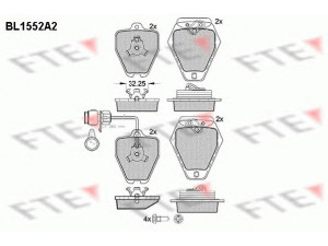 FTE BL1552A2 stabdžių trinkelių rinkinys, diskinis stabdys 
 Techninės priežiūros dalys -> Papildomas remontas
441 698 151 G, 4D0 615 115, 4D0 615 116 B