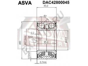 ASVA DAC42800045 rato guolis 
 Ašies montavimas/vairavimo mechanizmas/ratai -> Rato stebulė/montavimas -> Rato guolis