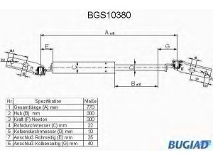 BUGIAD BGS10380 dujinė spyruoklė, bagažinė 
 Priedai -> Bagažinė/pakrovimo skyrius
6895029645