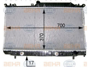 HELLA 8MK 376 718-801 radiatorius, variklio aušinimas 
 Aušinimo sistema -> Radiatorius/alyvos aušintuvas -> Radiatorius/dalys
9010529