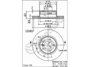 BREMBO 09.9173.14 stabdžių diskas 
 Stabdžių sistema -> Diskinis stabdys -> Stabdžių diskas
34116764021, 34116778967, 34116864059