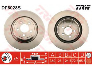 TRW DF6028S stabdžių diskas 
 Stabdžių sistema -> Diskinis stabdys -> Stabdžių diskas
4779438AA, 4779438AB