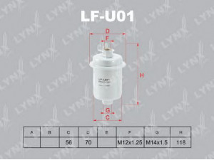 LYNXauto LF-U01 kuro filtras
23300-87724-000, DFF053012, MB348127