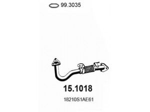 ASSO 15.1018 išleidimo kolektorius 
 Išmetimo sistema -> Išmetimo vamzdžiai
18210S1AE61