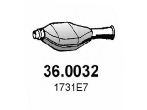 ASSO 36.0032 katalizatoriaus keitiklis 
 Išmetimo sistema -> Katalizatoriaus keitiklis
170632, 17310000000, 1731E7, 1731F8