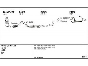 FENNO PE918 išmetimo sistema 
 Išmetimo sistema -> Išmetimo sistema, visa