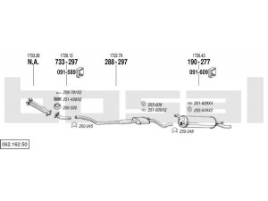 BOSAL 062.162.50 išmetimo sistema 
 Išmetimo sistema -> Išmetimo sistema, visa