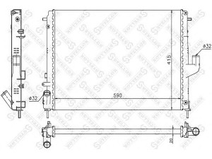 STELLOX 10-26163-SX radiatorius, variklio aušinimas 
 Aušinimo sistema -> Radiatorius/alyvos aušintuvas -> Radiatorius/dalys
214100598R, 8200582026