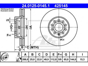 ATE 24.0125-0145.1 stabdžių diskas 
 Dviratė transporto priemonės -> Stabdžių sistema -> Stabdžių diskai / priedai
1K0 615 301 T, JZW 615 301 J, 1K0 615 301 T