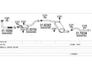 MTS C150003002373 išmetimo sistema 
 Išmetimo sistema -> Išmetimo sistema, visa
