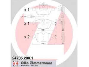 ZIMMERMANN 24705.200.1 stabdžių trinkelių rinkinys, diskinis stabdys 
 Techninės priežiūros dalys -> Papildomas remontas
8K0 698 151 A, 8K0 698 151 F