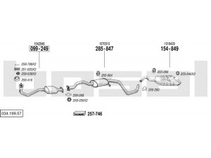 BOSAL 034.199.57 išmetimo sistema 
 Išmetimo sistema -> Išmetimo sistema, visa
