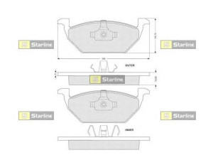 STARLINE BD S004SP stabdžių trinkelių rinkinys, diskinis stabdys 
 Techninės priežiūros dalys -> Papildomas remontas
1J0 698 151, 1J0 698 151 A, 1J0 698 151 B