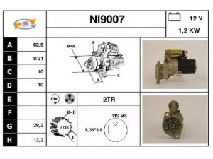 SNRA NI9007 starteris 
 Elektros įranga -> Starterio sistema -> Starteris
M2T50171, M2T50181, M2T52071, M2T52081