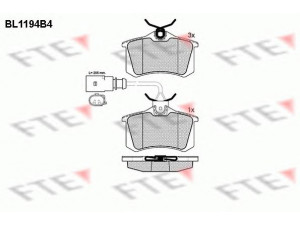 FTE BL1194B4 stabdžių trinkelių rinkinys, diskinis stabdys 
 Techninės priežiūros dalys -> Papildomas remontas
8D0 698 451 A, 1133447, 1133448
