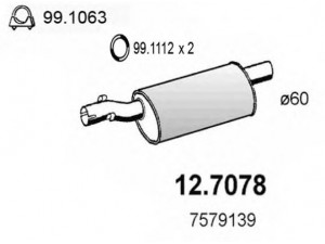 ASSO 12.7078 galinis duslintuvas 
 Išmetimo sistema -> Duslintuvas
172626, 1726GJ, 1726GK, 1730H2