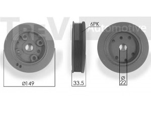 TREVI AUTOMOTIVE PC1084 skriemulys, alkūninis velenas 
 Diržinė pavara -> Dirželio skriemulys
7431275801