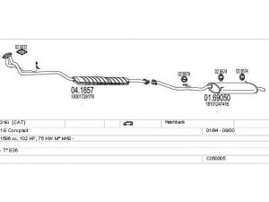 MTS C050005000705 išmetimo sistema 
 Išmetimo sistema -> Išmetimo sistema, visa