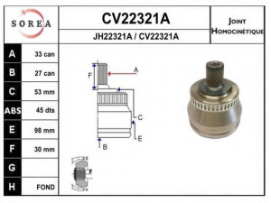 EAI CV22321AK jungčių komplektas, kardaninis velenas 
 Ratų pavara -> Sujungimai/komplektas