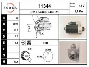EAI 11344 starteris 
 Elektros įranga -> Starterio sistema -> Starteris
7701349591