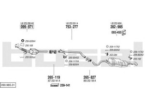 BOSAL 090.985.31 išmetimo sistema 
 Išmetimo sistema -> Išmetimo sistema, visa