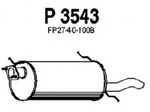 FENNO P3543 galinis duslintuvas 
 Išmetimo sistema -> Duslintuvas
FP27-40-100A, FS99-40-100