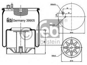 FEBI BILSTEIN 39905 dėklas, pneumatinė pakaba 
 Pakaba -> Pneumatinė pakaba
81.43600.6044