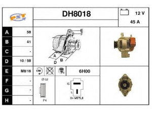 SNRA DH8018 kintamosios srovės generatorius 
 Elektros įranga -> Kint. sr. generatorius/dalys -> Kintamosios srovės generatorius