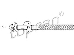 TOPRAN 500 369 varžtų kompl., cil. galvutės varžtai 
 Variklis -> Cilindrų galvutė/dalys -> Cylindrų galvutės varžtas
1112 9 067 792, 9 067 792