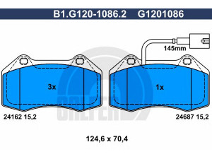 GALFER B1.G120-1086.2 stabdžių trinkelių rinkinys, diskinis stabdys 
 Techninės priežiūros dalys -> Papildomas remontas
71753265, 71765466, 77364716, 77365672