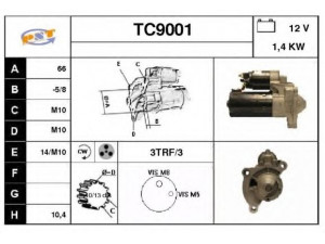 SNRA TC9001 starteris 
 Elektros įranga -> Starterio sistema -> Starteris
M0T20871, M0T20872, M0T20873, M0T86081