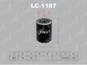 LYNXauto LC-1187 alyvos filtras 
 Techninės priežiūros dalys -> Techninės priežiūros intervalai
26300-42030, 26300-42040, 26300-42060
