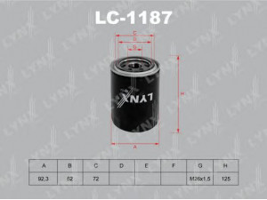 LYNXauto LC-1187 alyvos filtras 
 Filtrai -> Alyvos filtras
26300-42030, 26300-42040, 26300-42060